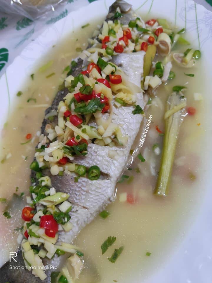 Masak Ikan Siakap Stim Limau Guna Kuali Sedap Cepat Kuah Banyak