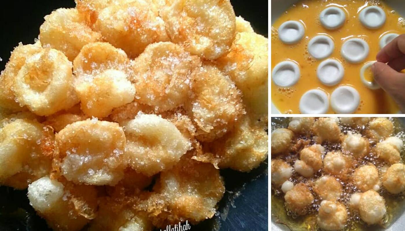 Resipi Tepung Bunga. Kuih Tradisional Sedap Hanya Guna 4 Bahan