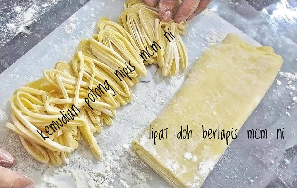 Resipi Mi Homemade Tanpa Guna Mesin. Mudah & Sedap