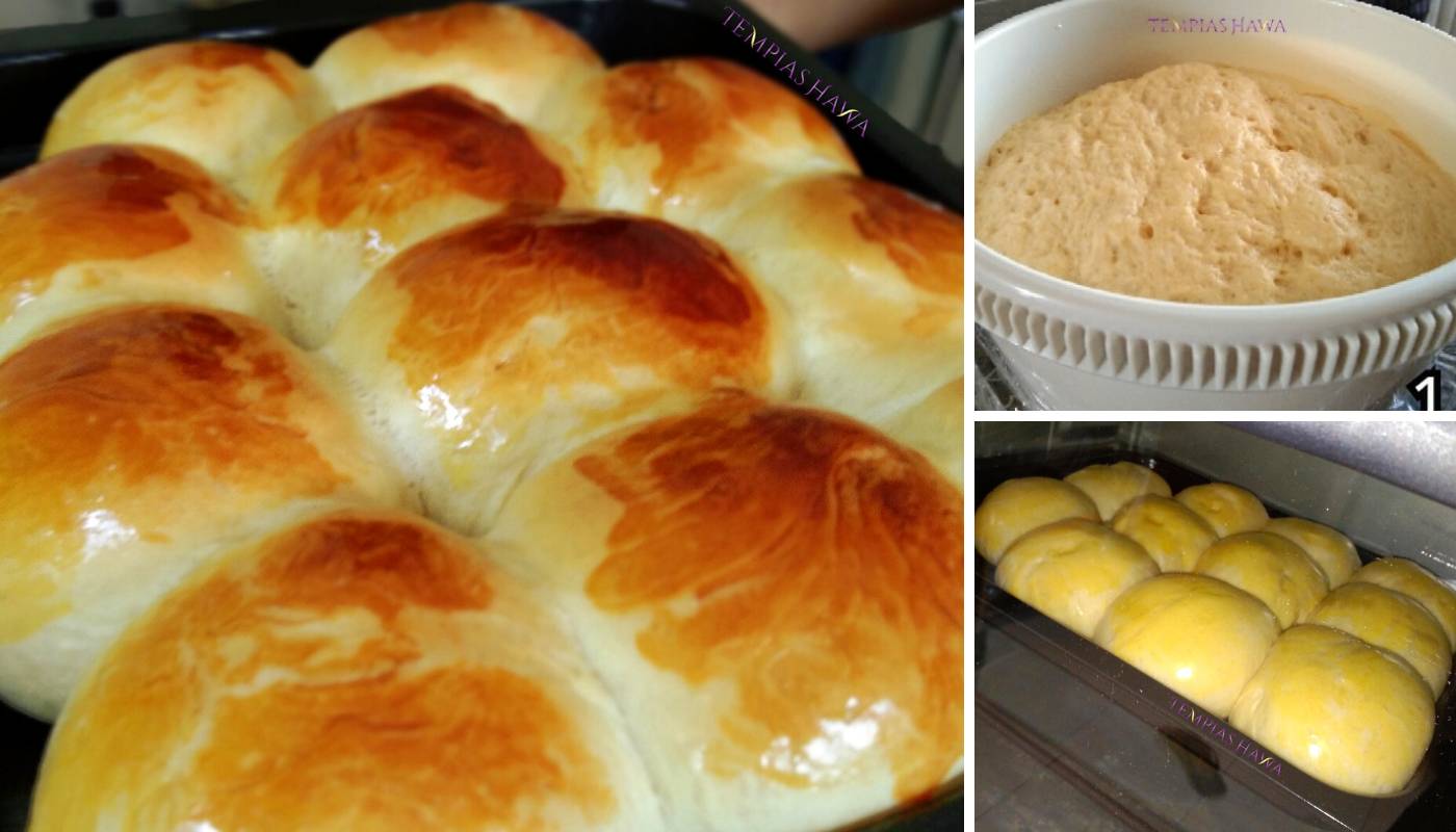 Resipi Roti Bun Manis Homemade Yang Sangat Gebu &#038; Sedap. Begini Cara Buatnya.