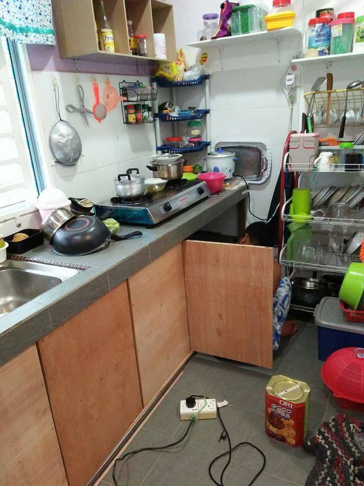 DIY Kabinet Dapur Dengan Bajet RM250 Sahaja. 2 Minggu Dah Siap.
