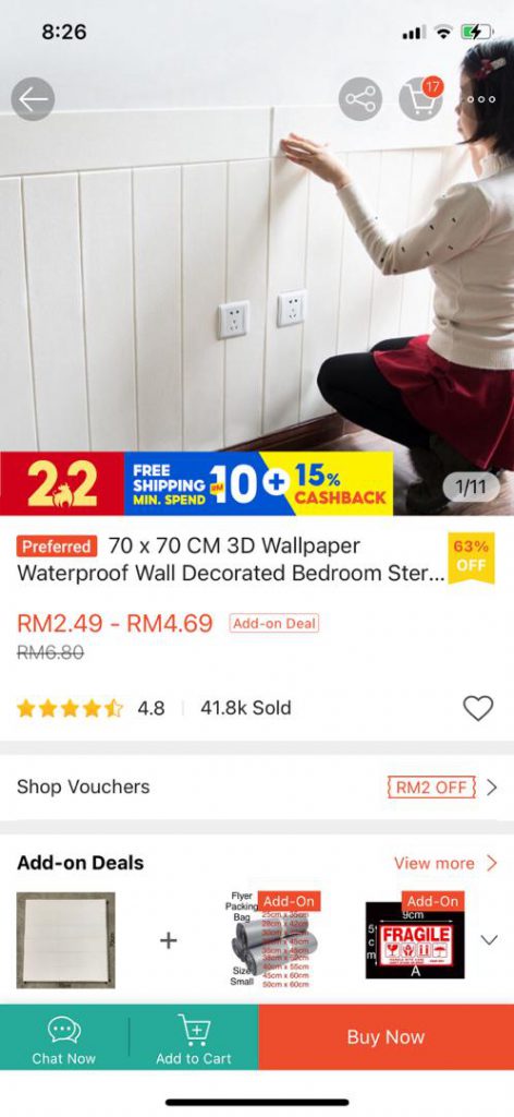 Modal Sekitar RM30 Beli 3D Wallpaper, Idzyan Jadikan Ruang Singki Lebih Bergaya Segar & Mudah Cuci