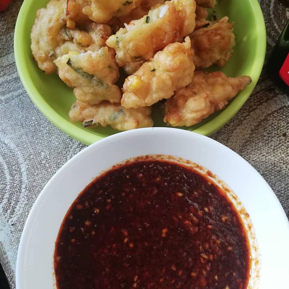 Resipi Cucur Udang Jagung & Kuah Kacang Tanpa Santan