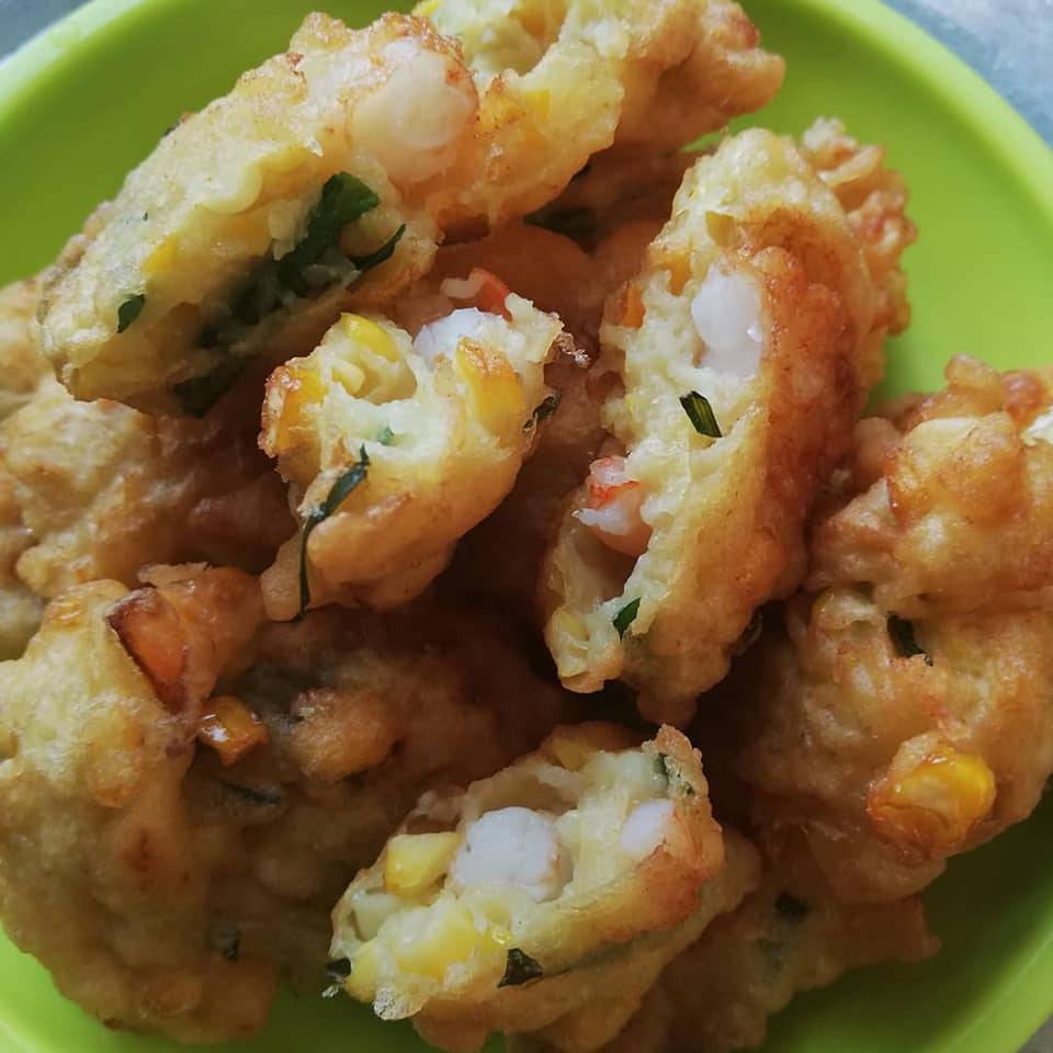 Resipi Cucur Udang Jagung &#038; Kuah Kacang Tanpa Santan