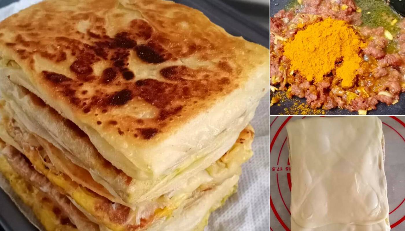 Begini Cara Buat Murtabak Daging & Kuah Cuka Bawang Sedap Macam Jual Dekat Pasar Malam