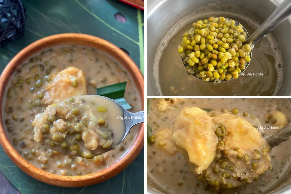 Bubur Kacang Hijau Durian Untuk Hidangan Minum Petang. Sedapnya!