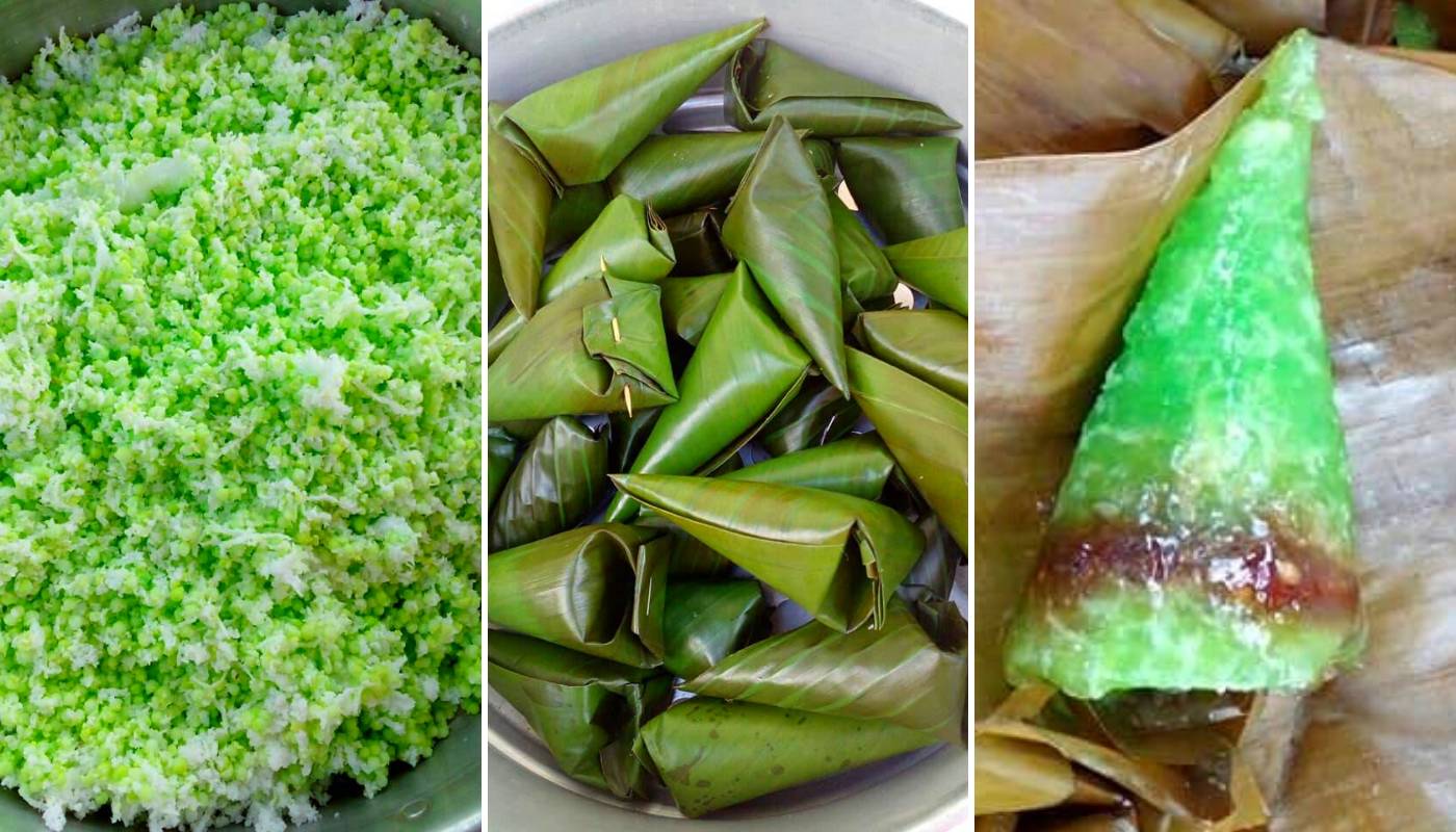 Resipi Kuih Abok-Abok Pandan Sedap &#038; Cara Mudah Untuk Bungkus