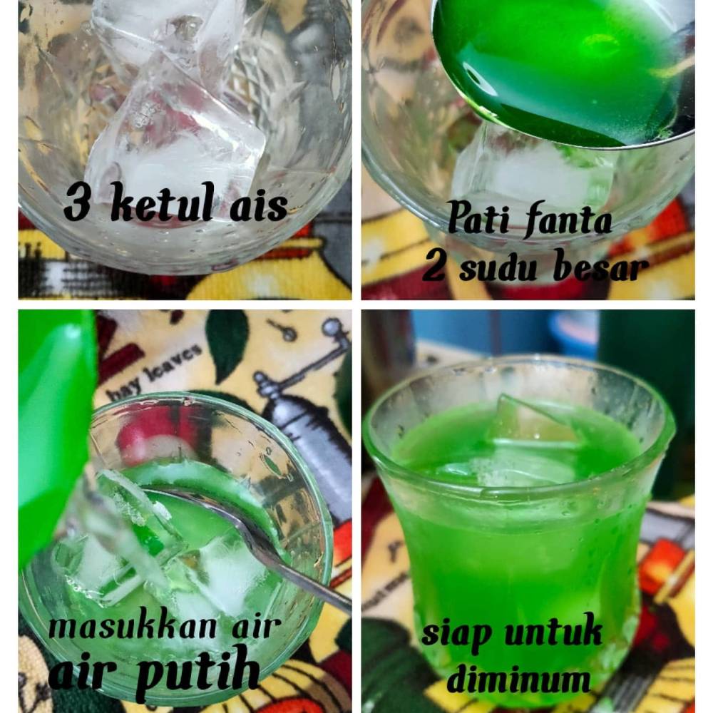 Resipi Sirap Fanta Hijau. Ini Bahan-Bahan Untuk Buat Bancuhan Pati Yang Sedap