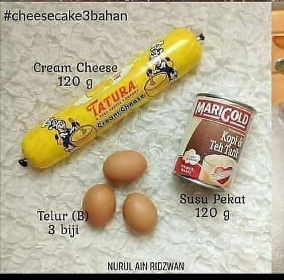 Mudahnya Nak Buat Cheese Cake, Hanya Guna 3 Bahan Ini. Sesuai Untuk &#8216;Beginner&#8217;